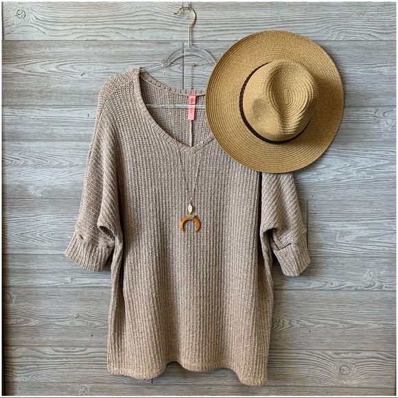 SKYE by Infinity Raine Tops - ✨LAST ONE✨PLUS Oatmeal Knit Sweater Tunic